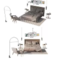 Cozy Modern Bedroom Interior With Double Bed Nightstand Chair Floor Lamp And Decorative Rug