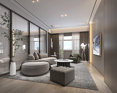 Modern Reception Room 3d model