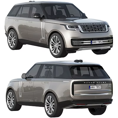 Silver Range Rover Front And Rear View 3d model