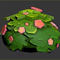 Cartoon Scene Featuring Green Spherical Ornament Adorned With Leaves And Pink Roses