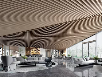 Modern Hall Hotel Lobby 3d model