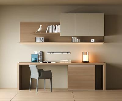Modern desk cabinet combination 3d model