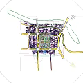 Aerial Planning of Modern Residential Community With Buildings Layout Green Spaces and Road Networks