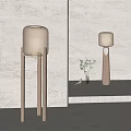 Solid wood floor lamp 3d model