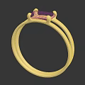 Elegant Gold Ring With Square White Gemstone And Double Band Fashion Accessory Design