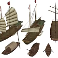 Traditional Wooden Sailing Boat Models With Various Sizes And Detailed Features