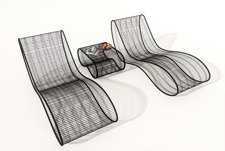 Modern Recliner Outdoor Reclining Chair Recliner Beach Chair Leisure Chair 3d model