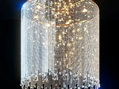 Luxurious Crystal Ceiling Light with Sparkling Design and Illuminated Effect for Home Decor 3d model