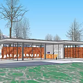 Modern Post Station Public Building Visitor Center Building Exhibition Hall Small Public Building Cafe Building Post Station Building 3d model
