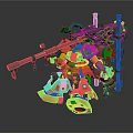Modern Robot Mech Warrior Machine Battlearm Mechanical Battlearm Machine Warrior 3d model