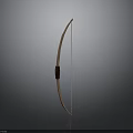 Traditional Wooden Bow With Curved Shape Leather Grip And String