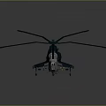 Blue And White Helicopter Model With Four Rotor Blades Detailed Design And Landing Gear