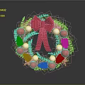 Commercial Christmas Wreath Decorative Equipment Featuring Red Bow Pine Cones And Colorful Ornaments