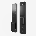 Smart Door Handle With Numeric Keypad Display Screen And Fingerprint Scanner