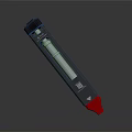Modern Black Red Tip Pen Style Daily Life Tool With Silver Metal Body