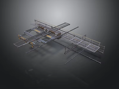 Heavy Duty Metal Scaffolding Equipment With Multi Level Frame And Platform 3d model