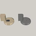 Modern Gold And Black Desktop Accessories With Circular Base And Vertical Structure 3d model