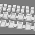White Storage Cubes Arranged Neatly On Gray Background For Organization 3d model