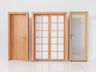 Japanese-style swing door, barrier, wooden door, lattice, wooden door 3d model