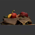 Vibrant Fresh Fruits And Vegetables Arranged On A Checkered Cloth