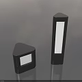 Modern Outdoor Garden Lights With Triangular Base And Rectangular Column Dark Finish 3d model