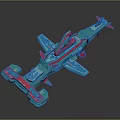 Futuristic Teal And Pink Spaceship Model With Cosmic Exploration Design Features
