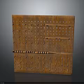 Modern Orange Wooden Perforated Furniture With Multiple Shelves And Holes