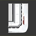 Classic Office Building With Multiple Floors Beige Exterior Red Green Ground Floor Storefronts And Balconies