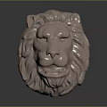 Lion Head Sculpture Artwork With Detailed Mane And Expressive Facial Features