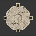 Garden Ornament Marble Fountain with Octagonal Base and Green Spherical Decorations