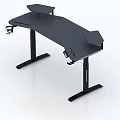 Modern Adjustable Height Functional Desk With Side Holders And Stable Base 3d model