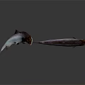 Silver Colored Salmon Fish One Leaping And One Lying On White Background