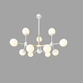Modern Chandeliers With Multiple White Spherical Bulbs And Metal Frame Design 3d model