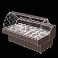 Commercial Stainless Steel Refrigerated Meat Display Showcase With Glass Door For Retail