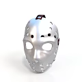 Hockey Style Shiny Silver Perforated Mask With Black Adjustable Strap For Home Use