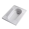 White Squat Toilet with Smooth Surface and Modern Side Steps Design 3d model