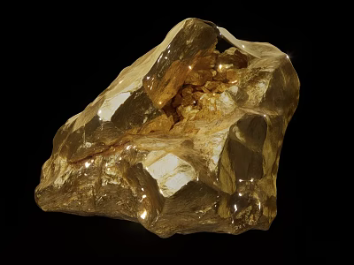 Shiny Golden Stone And Natural Wood For Elegant Home Decor Ideas 3d model