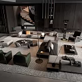 Modern Sofa And Coffee Table Set With Multiple Seating Area Rug And Accent Furniture