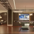 Modern Billiard Room Interior With Luxury Pool Table And Lounge Seating Area