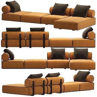 Miloti Minotti multiplayer corner sofa 3d model