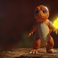 Modern game character small fire dragon 3d model