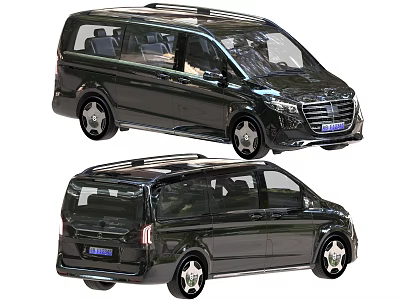 Black Luxury MPV Exterior Design With Roof Rack Tinted Windows And Alloy Wheels 3d model