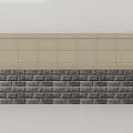 Stylish Background Wall Design With Light Colored Tiles Neatly Arranged And Dark Textured Stone Bricks