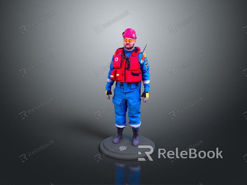 Worker European worker mechanic builder repairman miner digger figure model