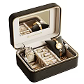 Pandora Black Jewelry Box With Watches Rings Bracelets Necklaces Velvet Lining And Mirror