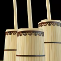Bamboo Toothpick Holders Set For Practical Household Storage With Decorative Design 3d model