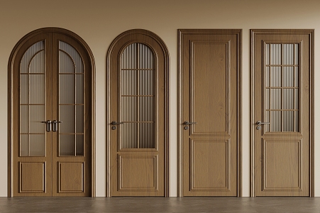 Qui Double-door Arched Door 3d model