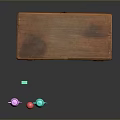 Wooden Storage Box With Colorful Small Objects And Decorative Pieces For Home Use