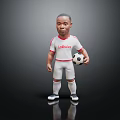 Man wearing white soccer uniform with red trim and Latitude text holding soccer ball