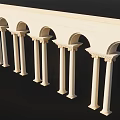 Symmetrical White Classical Arches With Columns Against Blue Sky Background Design 3d model